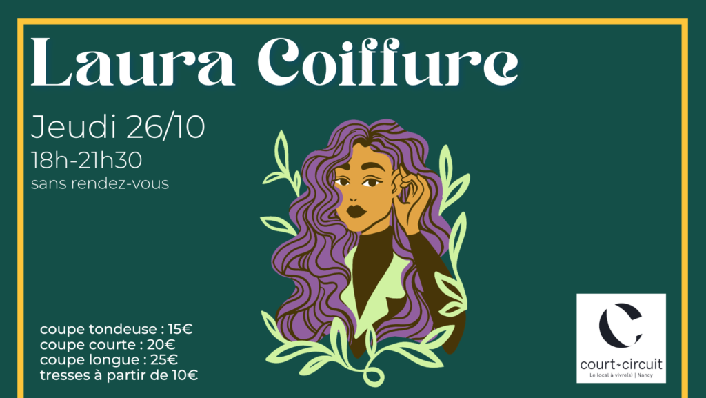 Affiche annonçat la venue de la coiffeuse Laura